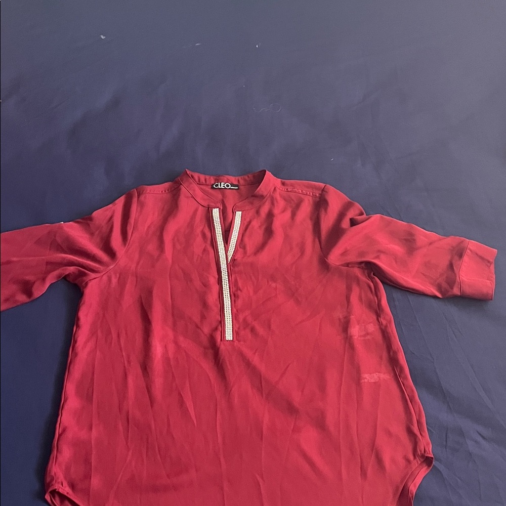 Cleo Crimson Zippered Top